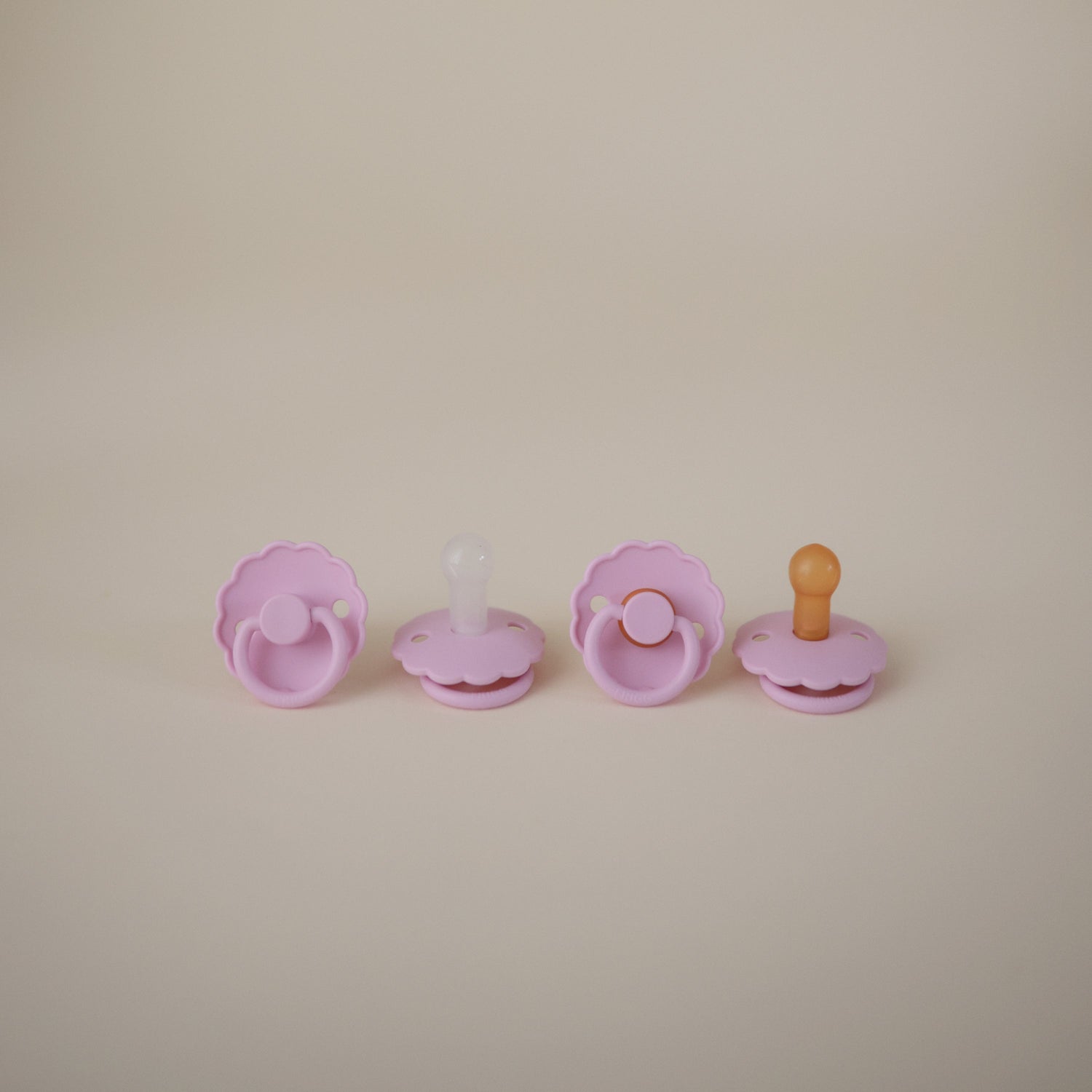 FRIGG Daisy Natural Rubber Pacifier 2 - Pack - Tenth &amp; Pine - FRIGG PACIFIERS - 6 - 18 months - Pink Cream/Poppy