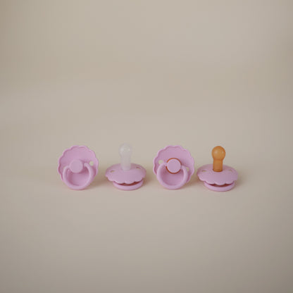 FRIGG Daisy Natural Rubber Pacifier 2 - Pack - Tenth &amp; Pine - FRIGG PACIFIERS - 6 - 18 months - Pink Cream/Poppy