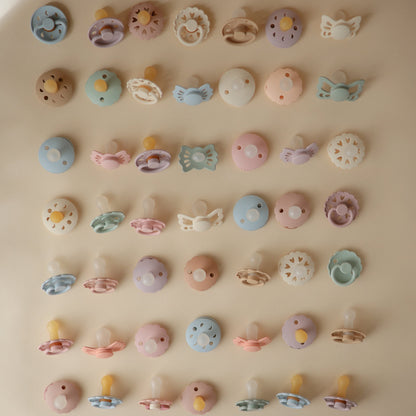 FRIGG Moon Silicone Pacifier 2 - Pack - Tenth &amp; Pine - FRIGG PACIFIERS - 6 - 18 months - Soft Lilac/Daffodil