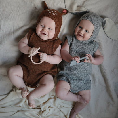 Flower Teether Bracelet - Tenth &amp; Pine - teether - Cambridge Blue/Clementine/Natural