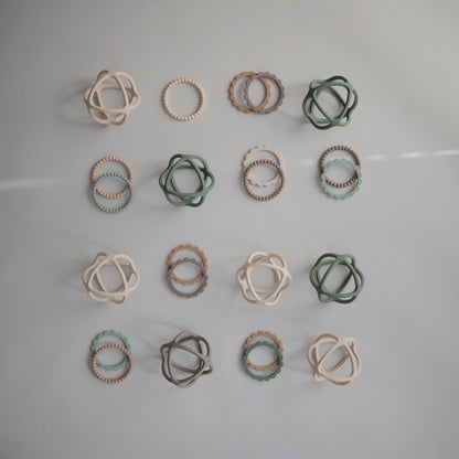 Flower Teether Bracelet - Tenth &amp; Pine - teether - Cambridge Blue/Clementine/Natural