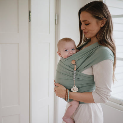 Flower Teether Bracelet - Tenth &amp; Pine - teether - Cambridge Blue/Clementine/Natural