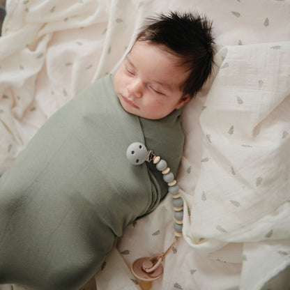 FRIGG Rope Natural Rubber Pacifier 2 - Pack - Tenth &amp; Pine - FRIGG PACIFIERS - 6 - 18 months - Cream/Green Tea