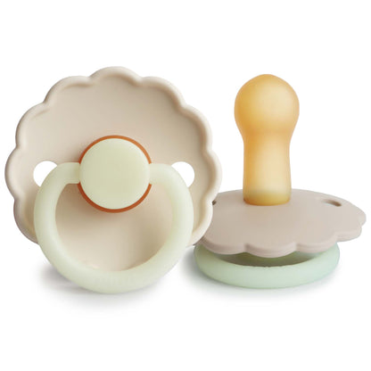 FRIGG Daisy Night Natural Rubber Pacifier 2 - Pack - Tenth &amp; Pine - FRIGG PACIFIERS - 6 - 18 months - Croissant/Cream