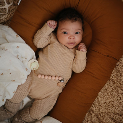 FRIGG Daisy Night Natural Rubber Pacifier 2 - Pack - Tenth &amp; Pine - FRIGG PACIFIERS - 6 - 18 months - Croissant/Cream