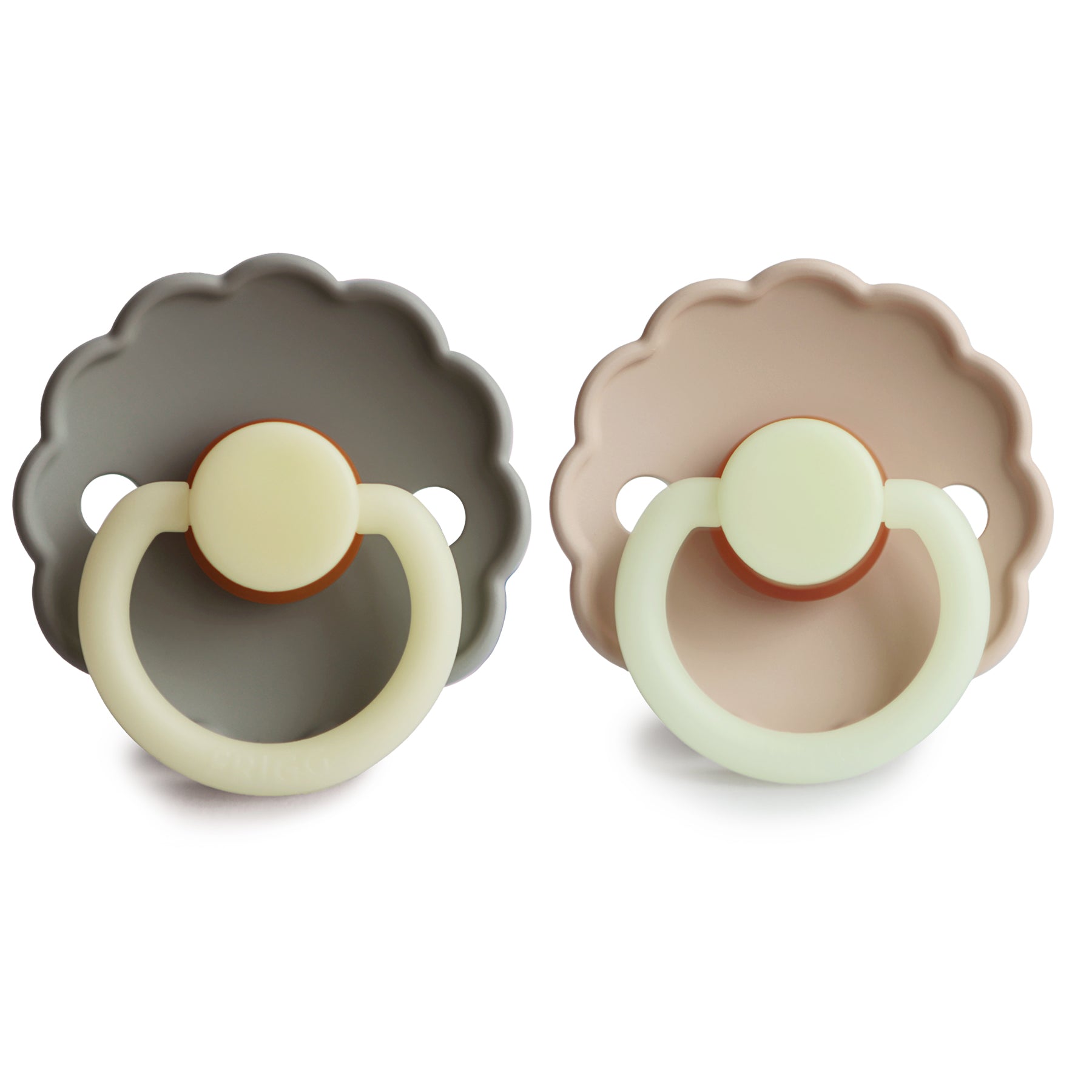 FRIGG Daisy Night Natural Rubber Pacifier 2 - Pack - Tenth &amp; Pine - FRIGG PACIFIERS - 6 - 18 months - Croissant/Cream