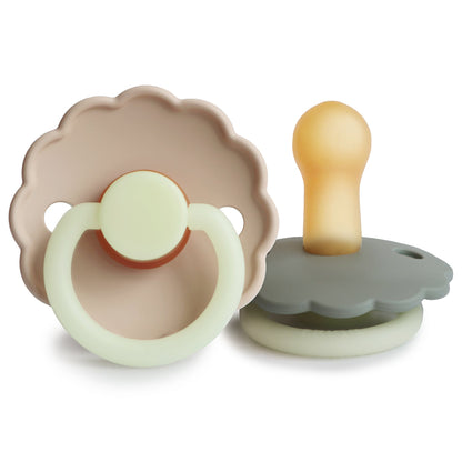 FRIGG Daisy Night Natural Rubber Pacifier 2 - Pack - Tenth &amp; Pine - FRIGG PACIFIERS - 6 - 18 months - Portobello/Croissant