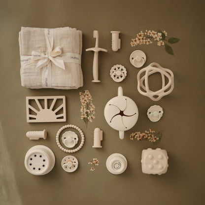 FRIGG Daisy Night Silicone Pacifier 2 - Pack - Tenth &amp; Pine - FRIGG PACIFIERS - 6 - 18 months - Portobello/Croissant