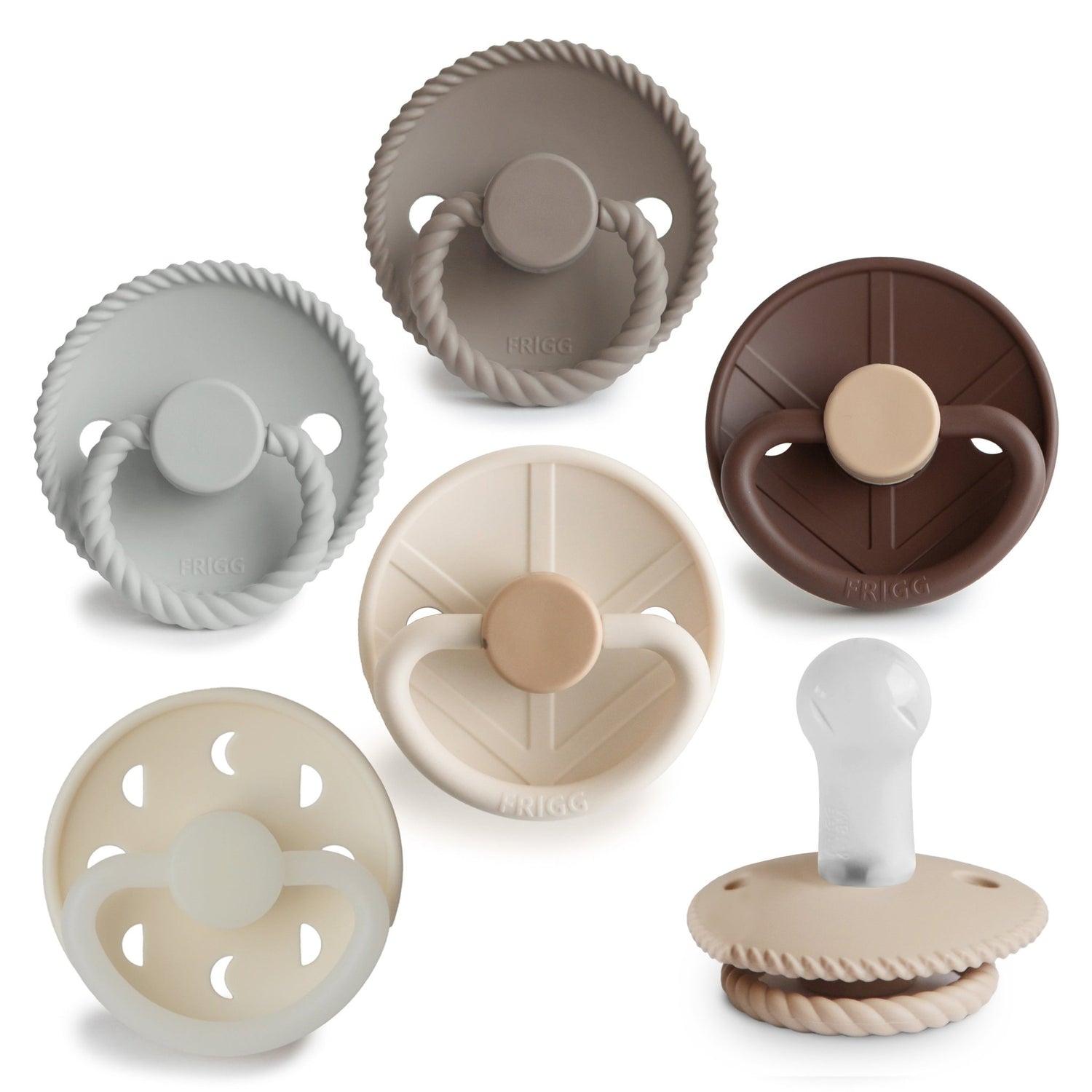 FRIGG Silicone Pacifier 6 - Pack - Tenth &amp; Pine - FRIGG PACIFIERS - 6 - 18 Months - Earthy Wonder