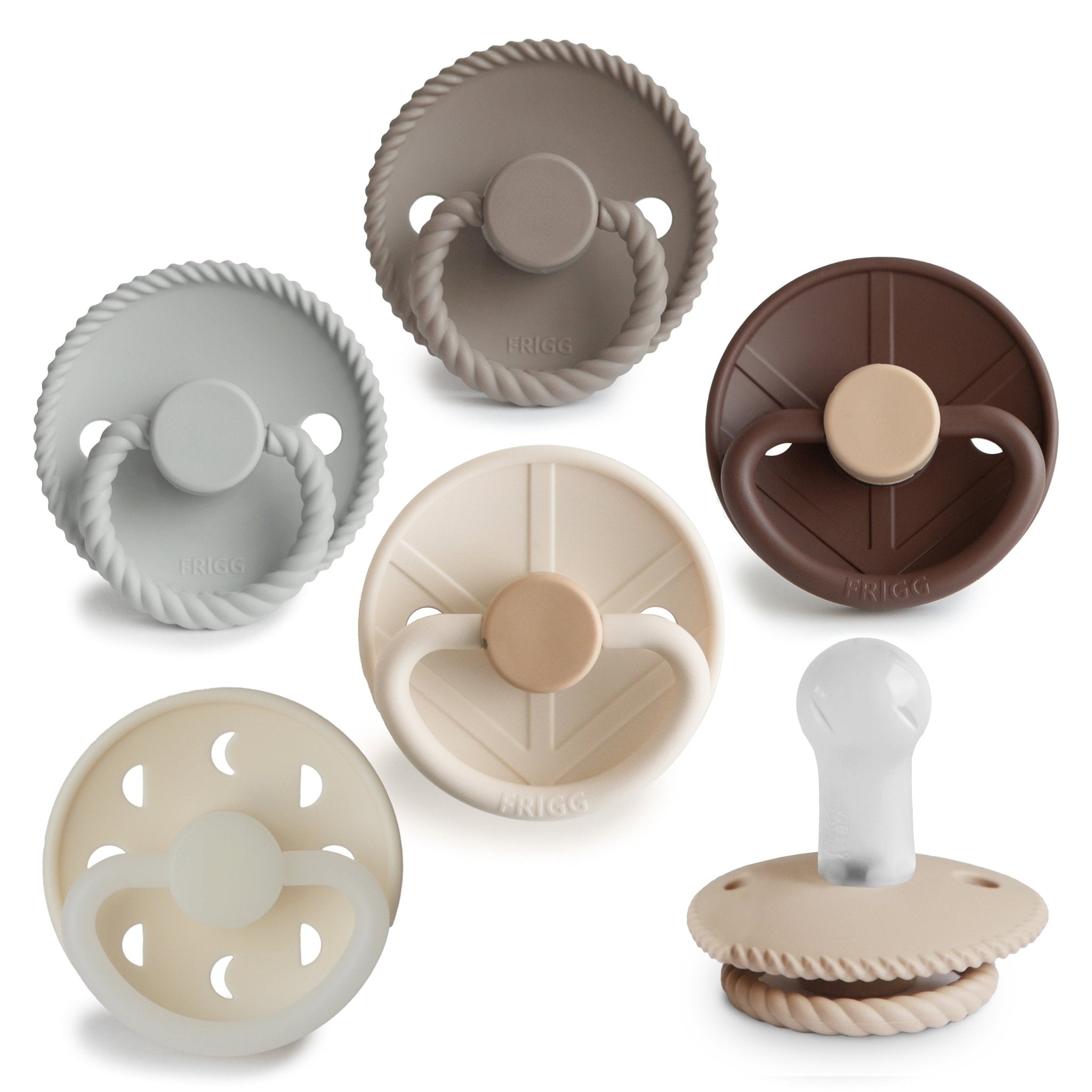 FRIGG Silicone Pacifier 6 - Pack - Tenth &amp; Pine - FRIGG PACIFIERS - 6 - 18 Months - Earthy Wonder