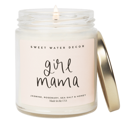 Girl Mama Soy Candle - Clear Jar - 9 oz (Wildflowers and Salt) - Tenth &amp; Pine - Candles - 