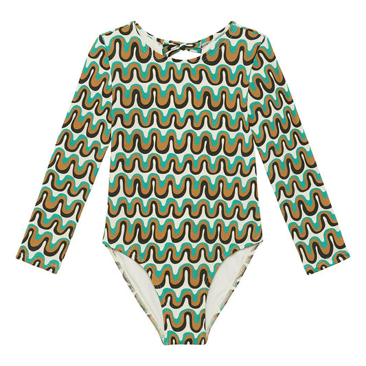 Groovy Mini Long Sleeve One - Piece - Tenth & Pine - Mini Swimwear - 0 - 6 Months - Groovy - Montce