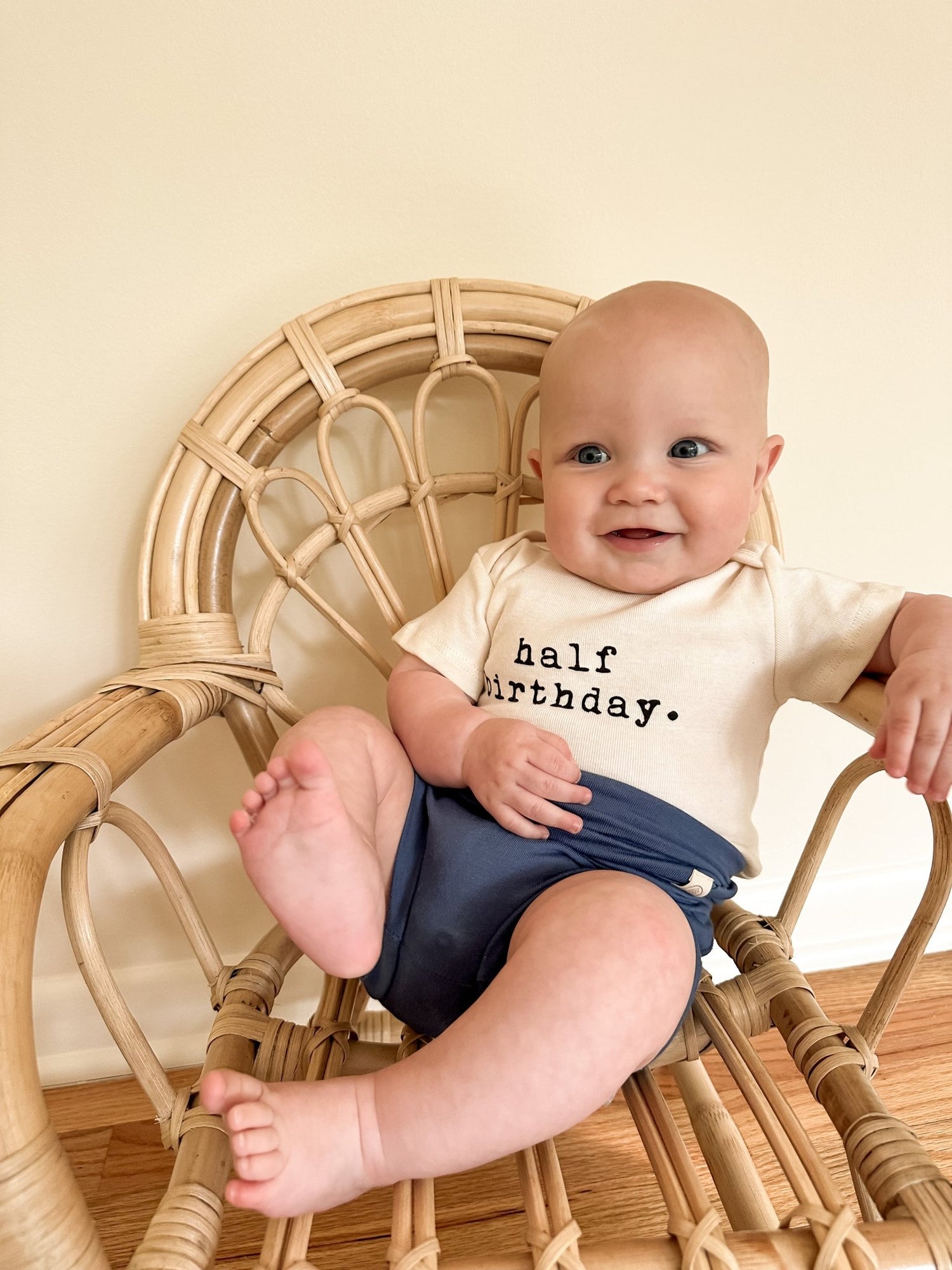 milestone baby bodysuits, 6 months, half birthday, organic cotton baby clothes, onesie, onsie, made in usa