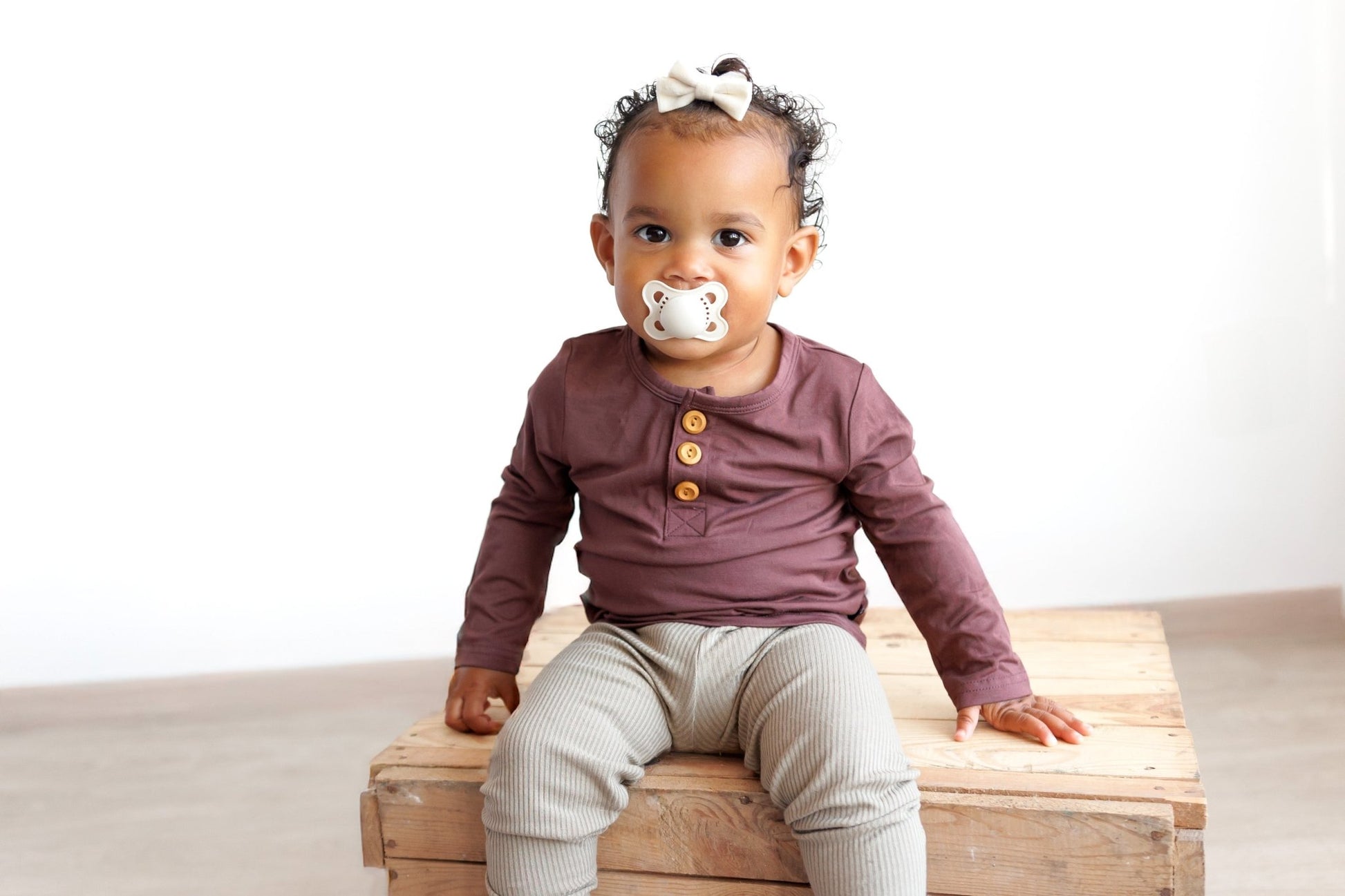 HENLEY LONG SLEEVE - Black Cherry - Tenth & Pine - henley long sleeve - 0/6m