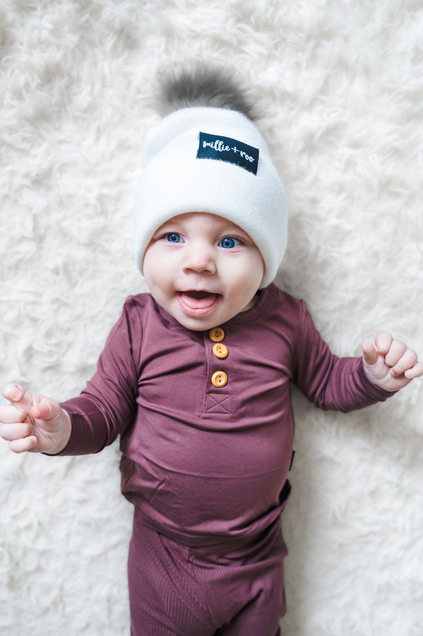 HENLEY LONG SLEEVE - Black Cherry - Tenth & Pine - henley long sleeve - 0/6m