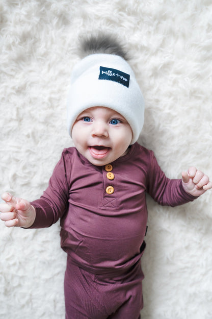 HENLEY LONG SLEEVE - Black Cherry - Tenth & Pine - henley long sleeve - 0/6m