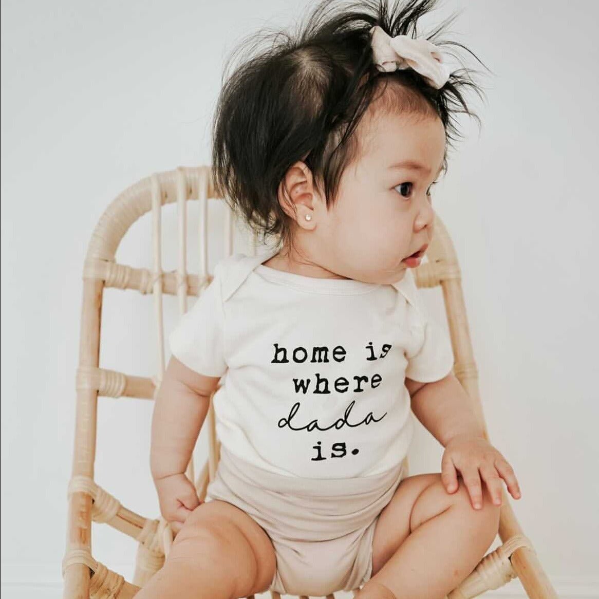 Home is Where Dada Is - Organic Cotton Bodysuit - Tenth &amp; Pine - Short Sleeve Onesie - 0 - 3M