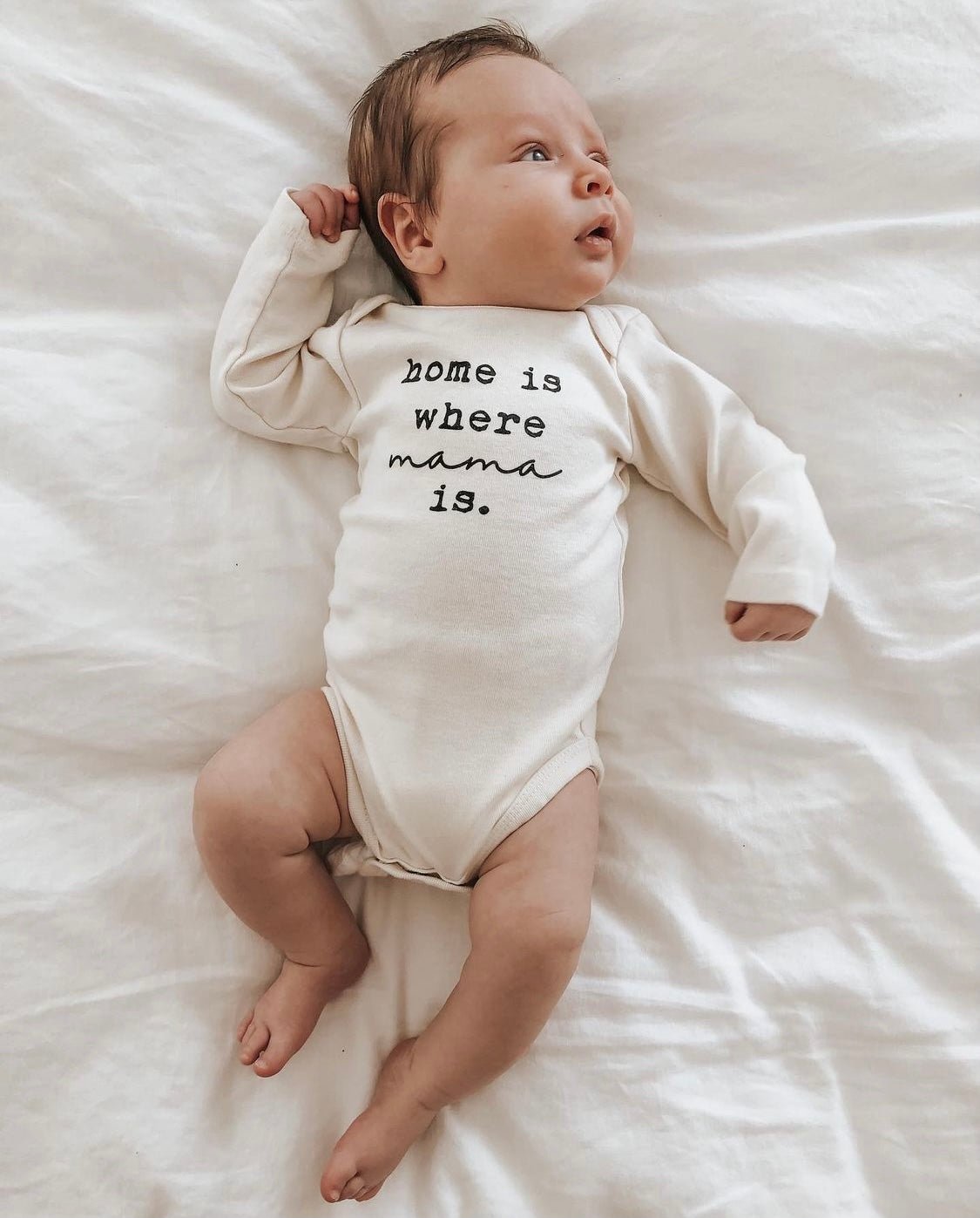 Home is Where Mama Is - Long Sleeve Organic Bodysuit - Tenth &amp; Pine - Long Sleeve Onesie - 0 - 3M