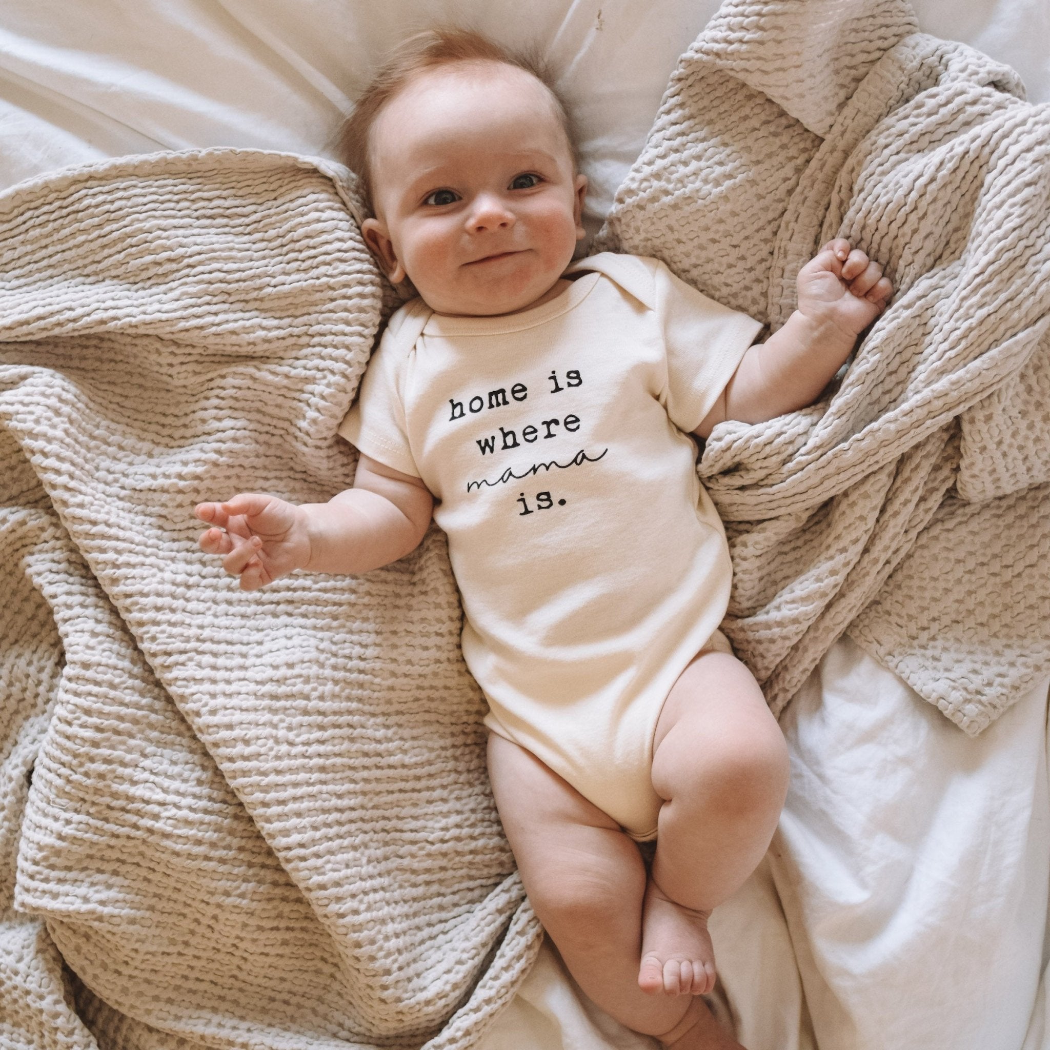 Home is Where Mama Is - Organic Cotton Bodysuit - Tenth &amp; Pine - Short Sleeve Onesie - 0 - 3M