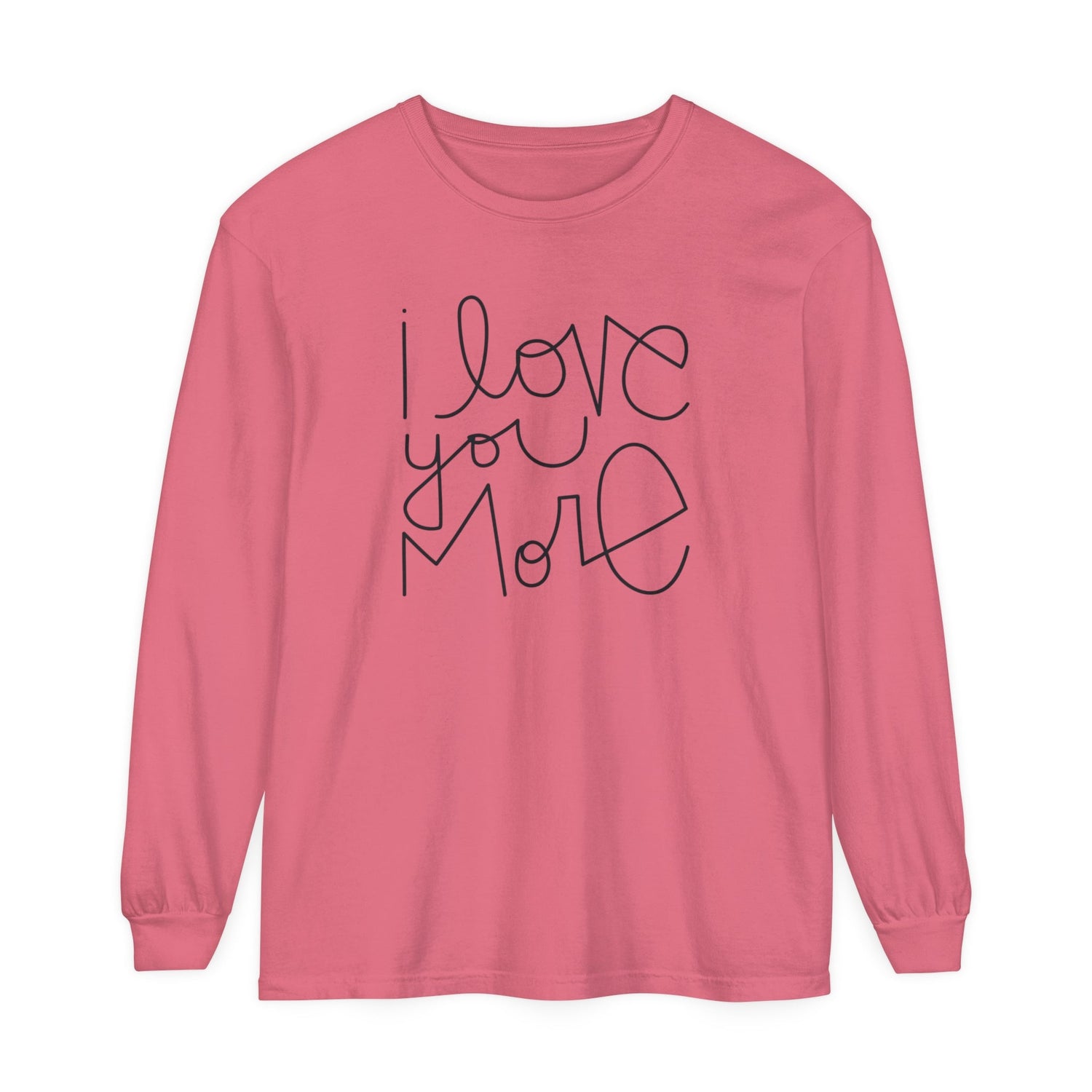 I Love You More Adult Long Sleeve T-Shirt - Tenth &amp; Pine - Long Sleeve Adult Tee - S - Watermelon