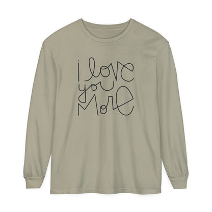 I Love You More Adult Long Sleeve T-Shirt - Tenth &amp; Pine - Long Sleeve Adult Tee - S - Brick