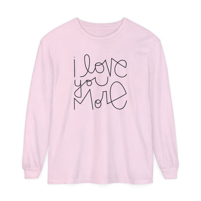 I Love You More Adult Long Sleeve T-Shirt - Tenth &amp; Pine - Long Sleeve Adult Tee - S - Pepper