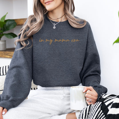 In my mama era Embroidered | Premium Adult Sweatshirt - Tenth &amp; Pine - S - Charcoal Heather