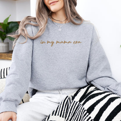 In my mama era Embroidered | Premium Adult Sweatshirt - Tenth &amp; Pine - S - Carbon Grey