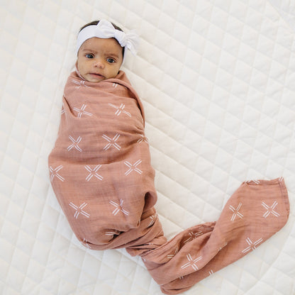 Just Peachy Muslin Swaddle Blanket - Tenth &amp; Pine - 