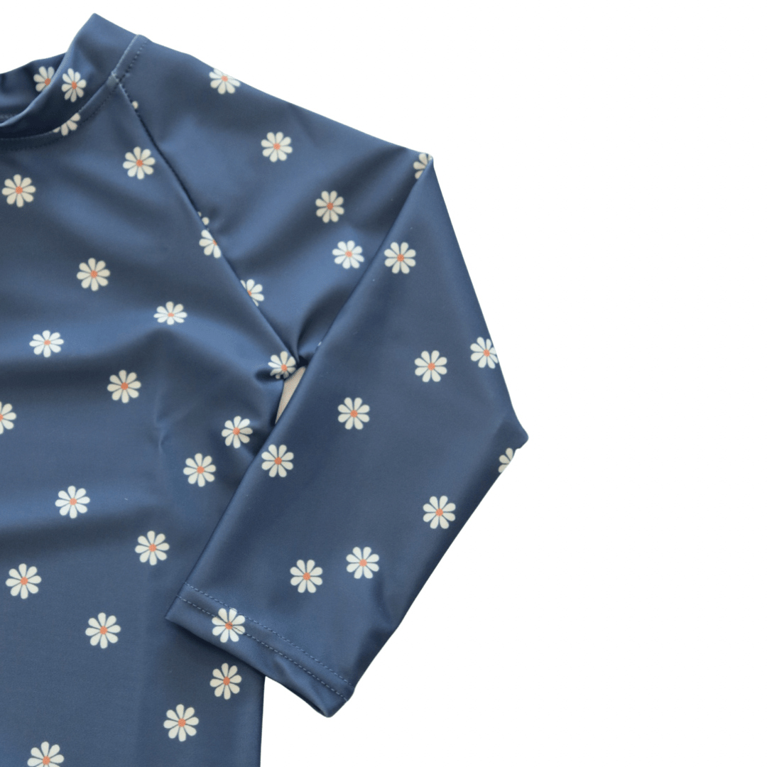 Kids Navy Daisy Rash Guard - Tenth &amp; Pine - Rashguard - 3M