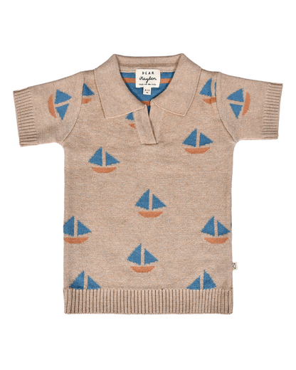 Cameron Knit Polo Sand Dollar