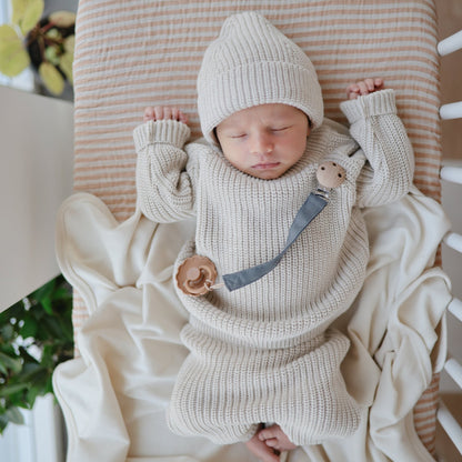 Linen Pacifier Clip 2 - Pack - Tenth &amp; Pine - Pacifier Clip - Blush/Cream