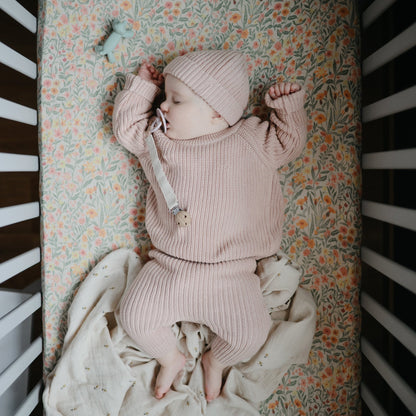 Linen Pacifier Clip 2 - Pack - Tenth &amp; Pine - Pacifier Clip - Blush/Cream