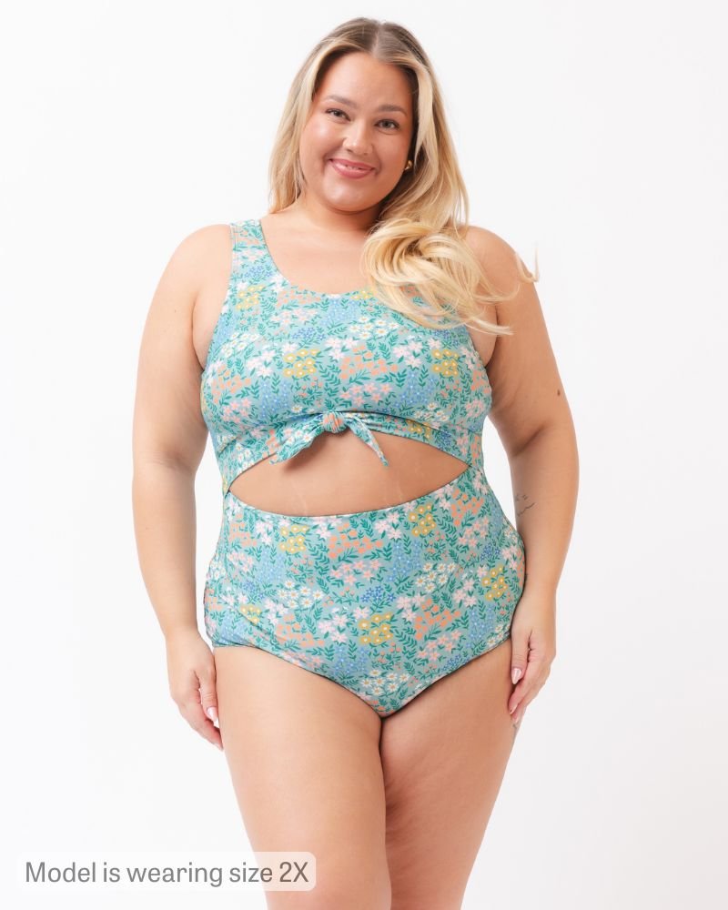 Little Meadow Knotted One - Piece - Tenth & Pine - ONE - PIECES - XXS - Lime Ricki