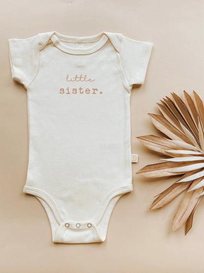 Little Sister Clay Organic Cotton Short Sleeve Baby Bodysuit - Tenth &amp; Pine - Short Sleeve Onesie - 0 - 3M - Tenth &amp; Pine