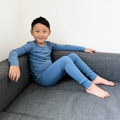 LONG SLEEVE 2 PIECE SETS - Arctic Ribbed - Tenth &amp; Pine - Bamboo 2 Piece PJ - RIB - 12/18m