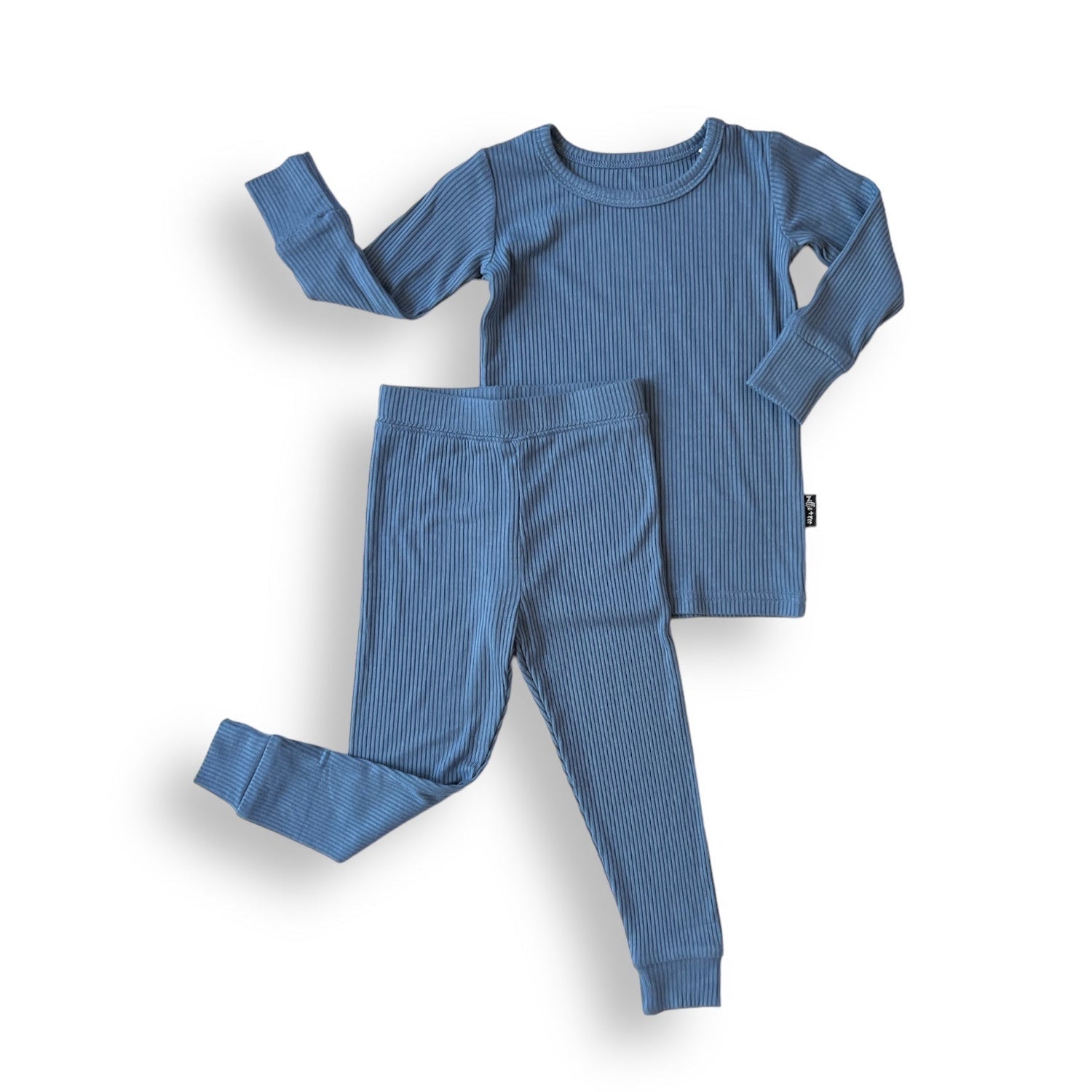 LONG SLEEVE 2 PIECE SETS - Arctic Ribbed - Tenth &amp; Pine - Bamboo 2 Piece PJ - RIB - 12/18m