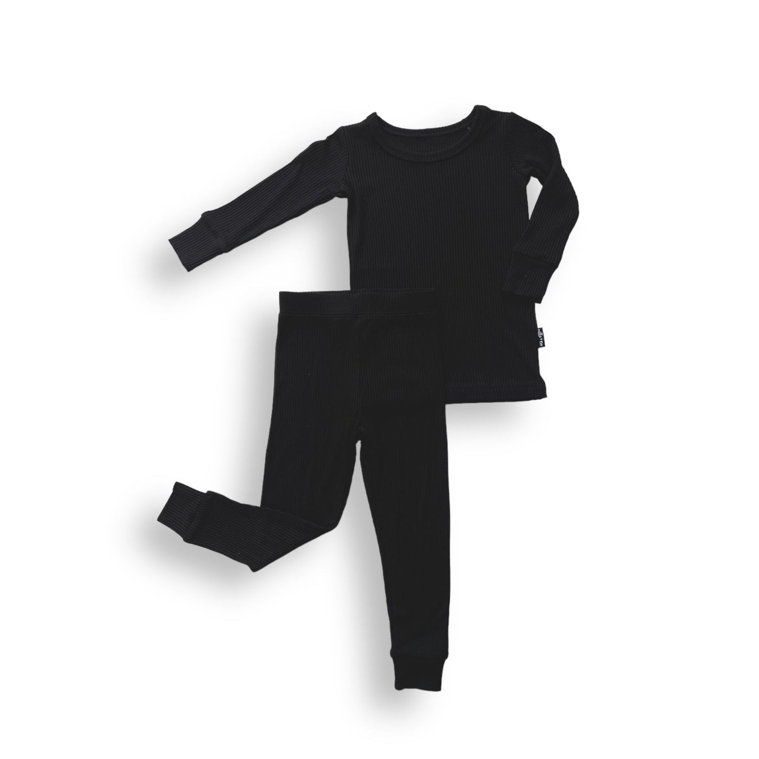 LONG SLEEVE 2 PIECE SETS - Midnight Ribbed - Tenth &amp; Pine - Bamboo 2 Piece PJ - RIB - 12/18m