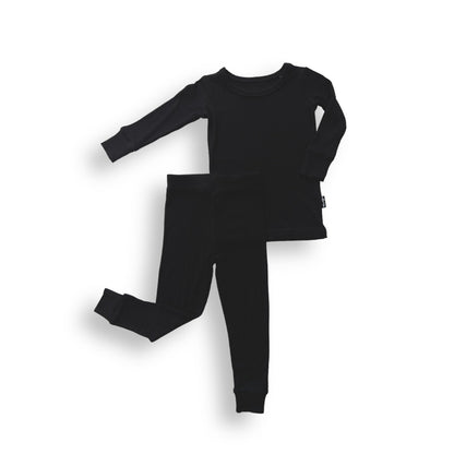 LONG SLEEVE 2 PIECE SETS - Midnight Ribbed - Tenth &amp; Pine - Bamboo 2 Piece PJ - RIB - 12/18m