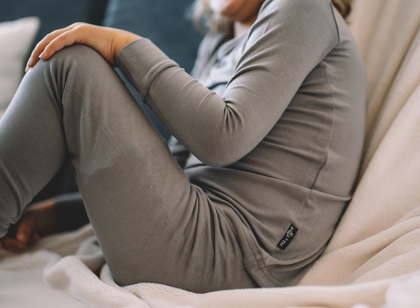 LONG SLEEVE 2 PIECE SETS - Stone - Tenth & Pine - Bamboo 2 Piece PJ - 12/18m