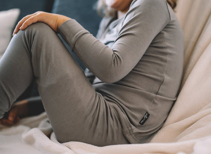LONG SLEEVE 2 PIECE SETS - Stone - Tenth & Pine - Bamboo 2 Piece PJ - 12/18m