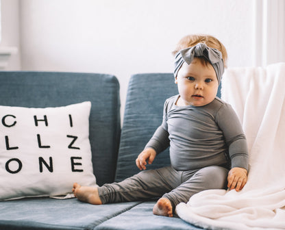 LONG SLEEVE 2 PIECE SETS - Stone - Tenth & Pine - Bamboo 2 Piece PJ - 12/18m