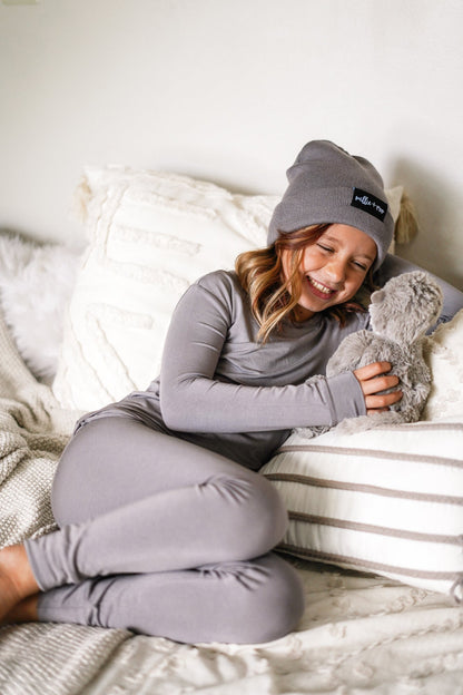 LONG SLEEVE 2 PIECE SETS - Stone - Tenth & Pine - Bamboo 2 Piece PJ - 12/18m