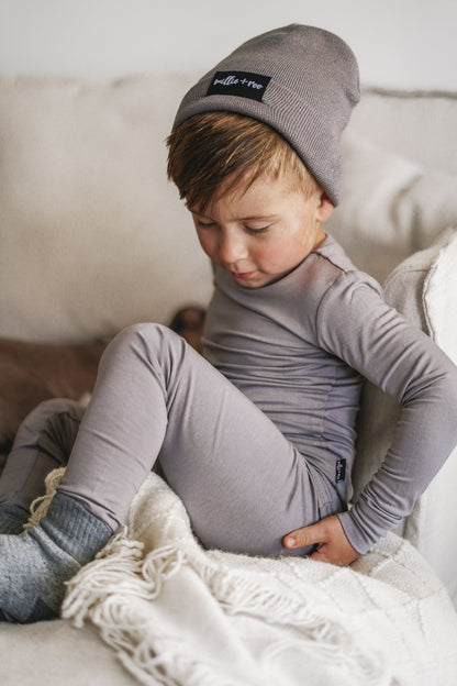 LONG SLEEVE 2 PIECE SETS - Stone - Tenth & Pine - Bamboo 2 Piece PJ - 12/18m