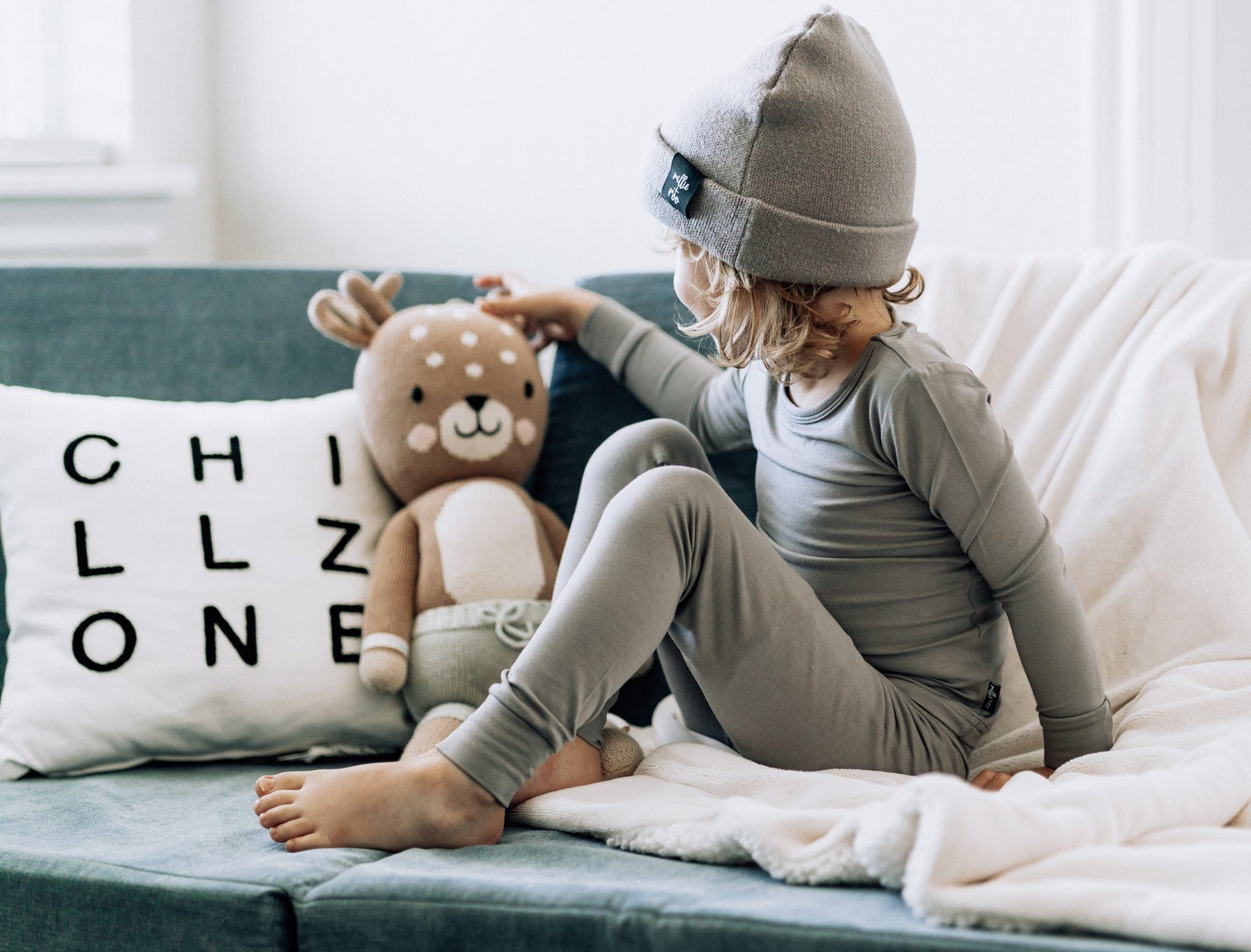LONG SLEEVE 2 PIECE SETS - Stone - Tenth & Pine - Bamboo 2 Piece PJ - 12/18m
