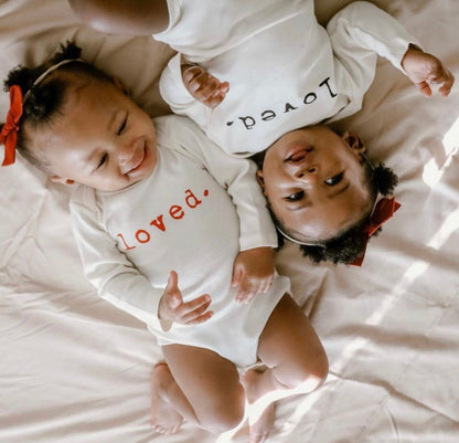 Baby Loved. Long - Sleeve Organic Cotton Bodysuit - Tenth &amp; Pine - Long Sleeve Onesie - Black - 0 - 3M