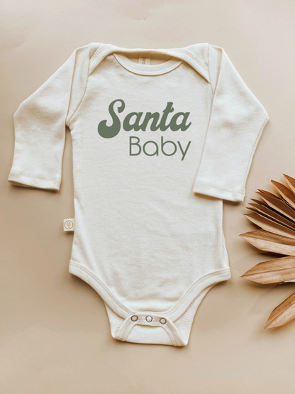Santa Baby Organic Baby Bodysuit Long Sleeve