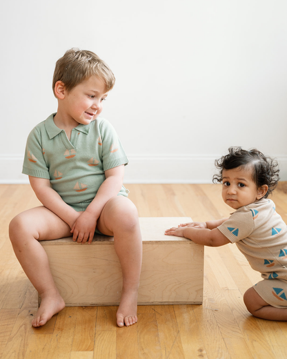 Cameron Knit Polo Seafoam