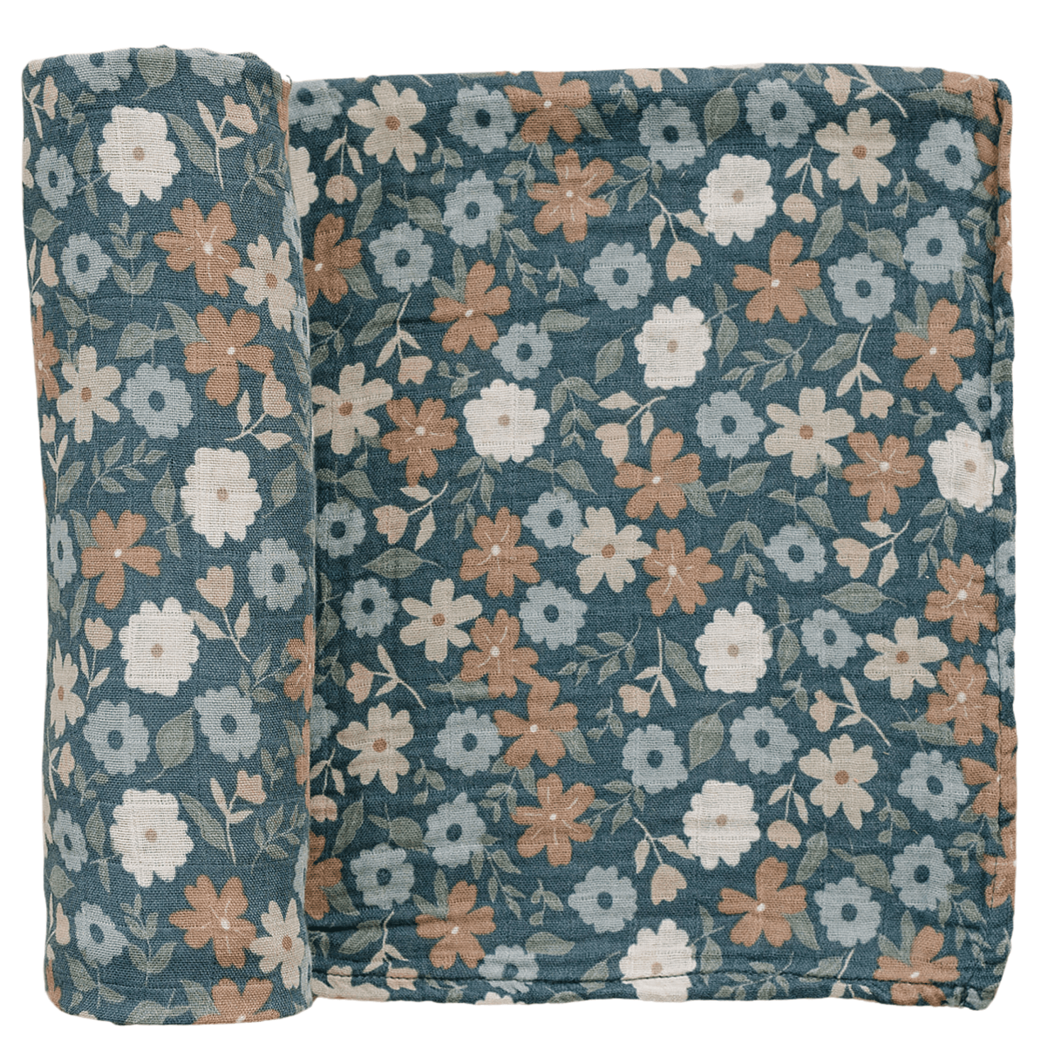 Midnight Floral Muslin Swaddle Blanket - Tenth &amp; Pine - 