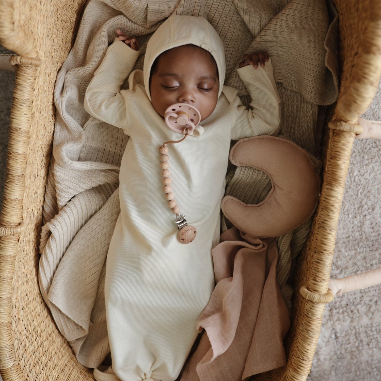 Moon Lovey Blanket - Tenth &amp; Pine - blankets - Blush